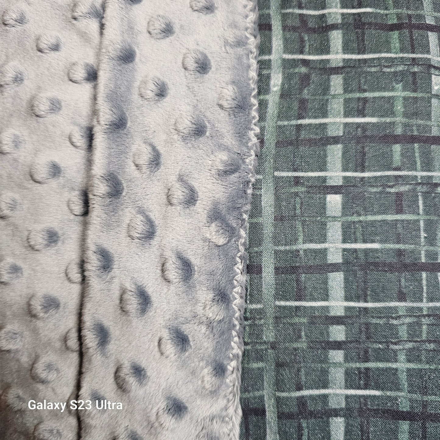 Grey green plaid