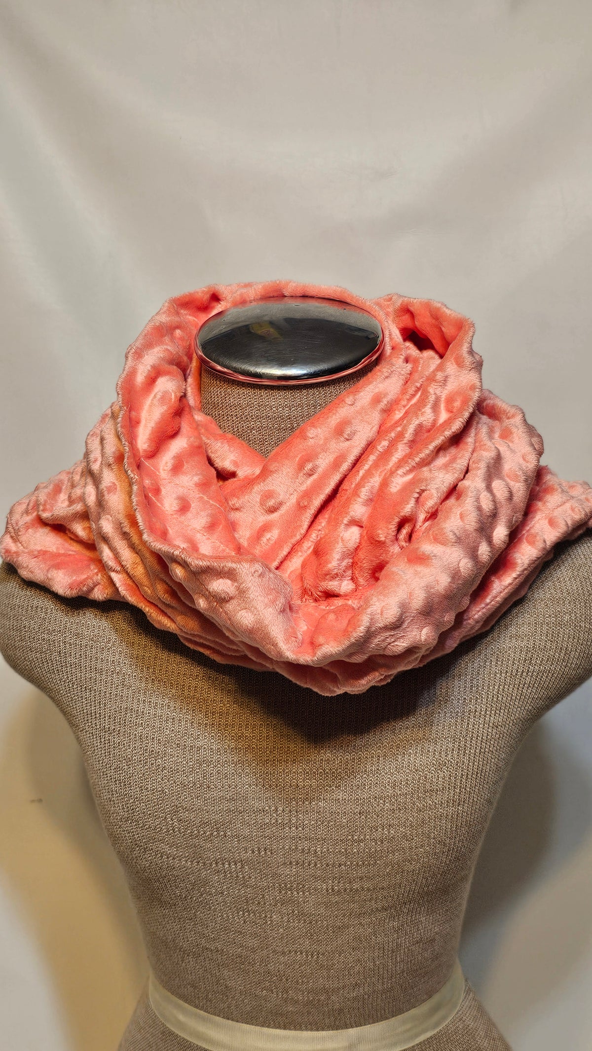 Coral Minky Infinity Scarf