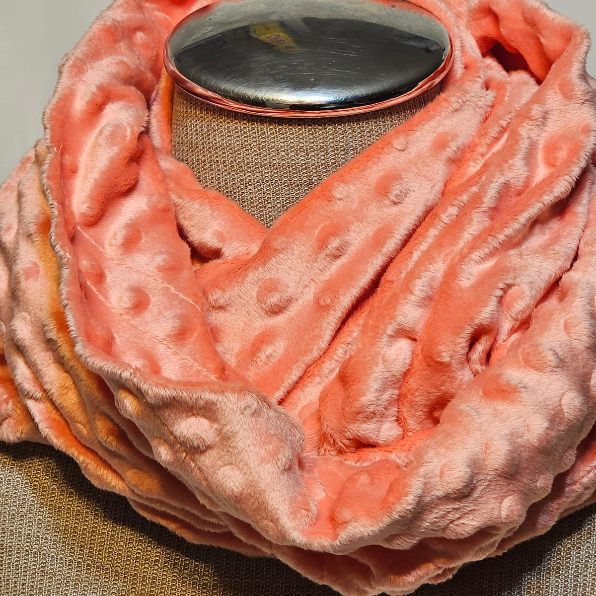 Coral Minky Infinity Scarf
