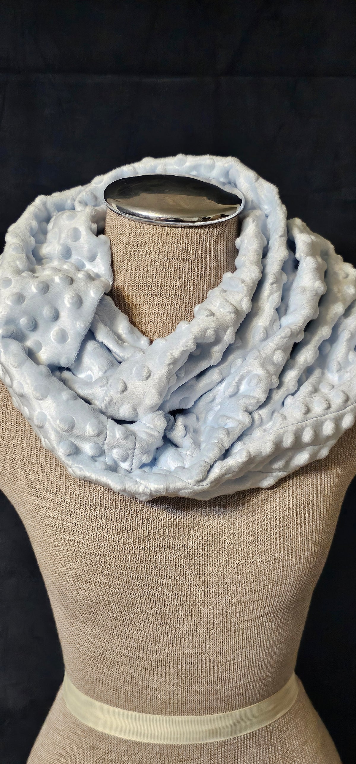 Ice Blue Minky Infinity scarf